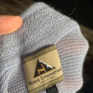 Light blue/grey/lilac alpaca long sweater